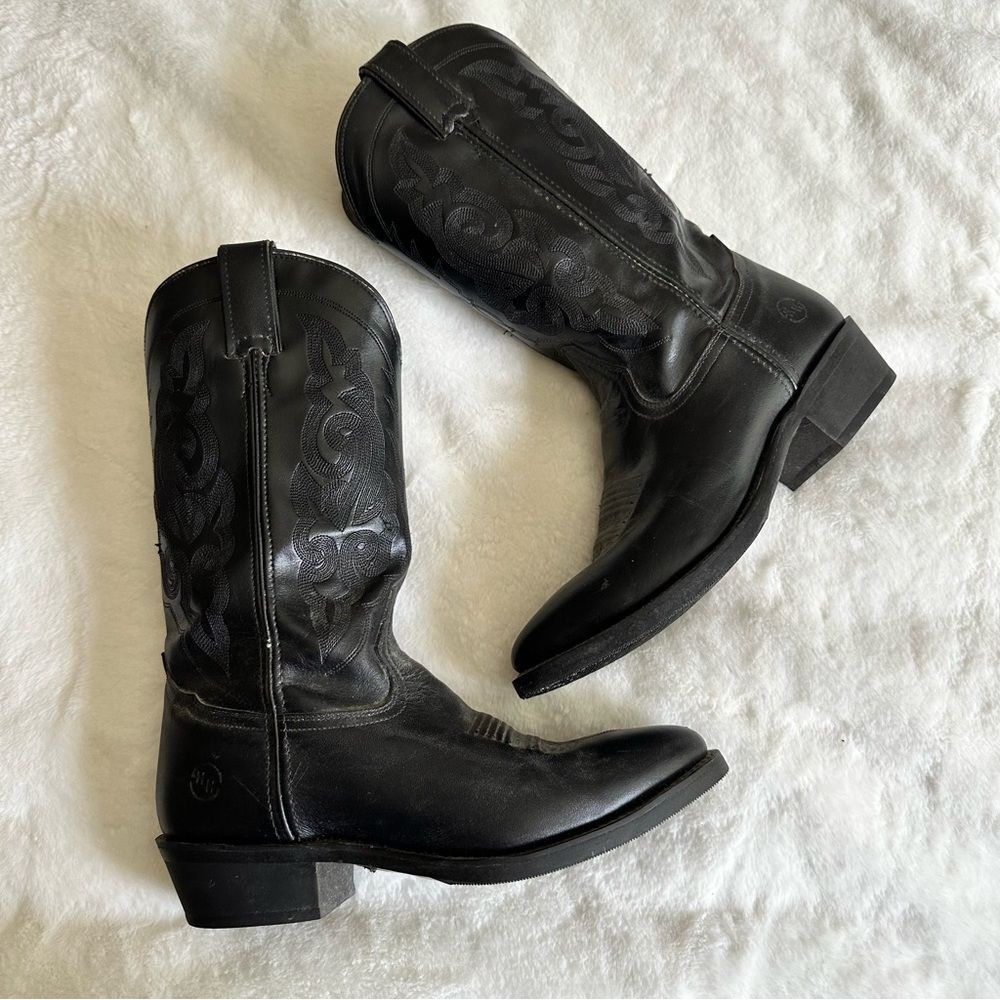 Double H Men’s Black Leather Boots Size 8D